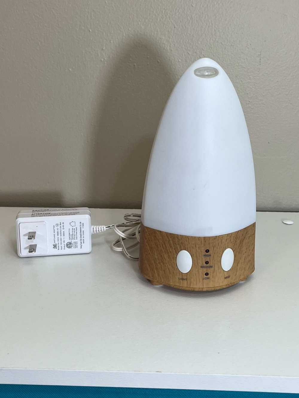 White and Brown Faux Wood Essential Oil Diffuser Bedroom Home Decor